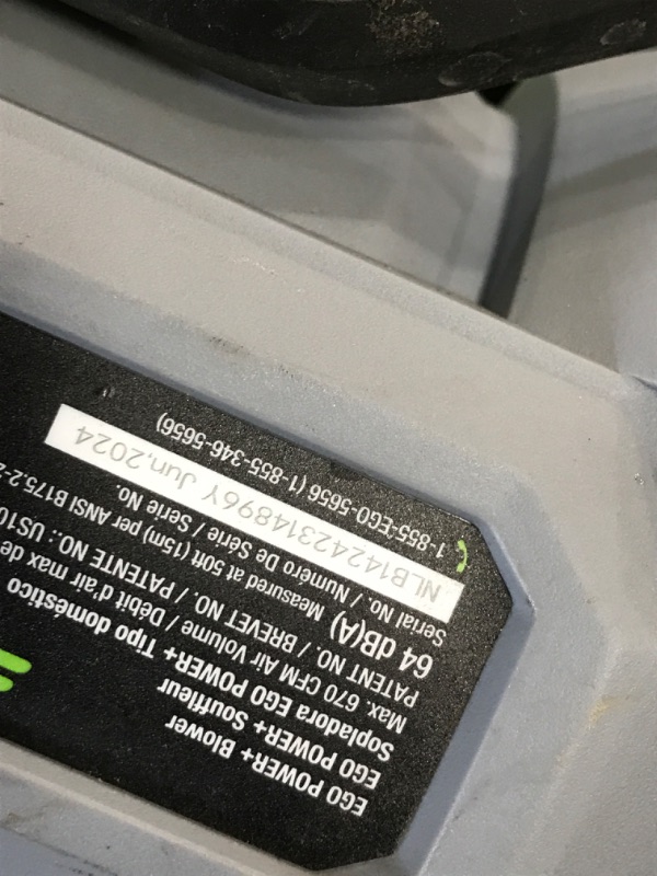 Photo 3 of * ISSUES WHEN POWERING ON* EGO POWER+ 56-volt 670-CFM 180-MPH Battery Handheld Leaf Blower 4 Ah (Battery NOT Included)
