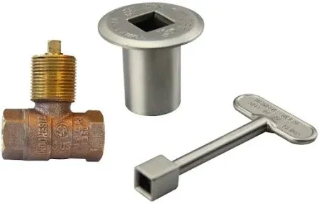 Photo 1 of * MISSING PARTS* PRO-FLEX Hearth Master Valve Kit, Straight Valve, Brushed Nickel Finish Key and Flange
