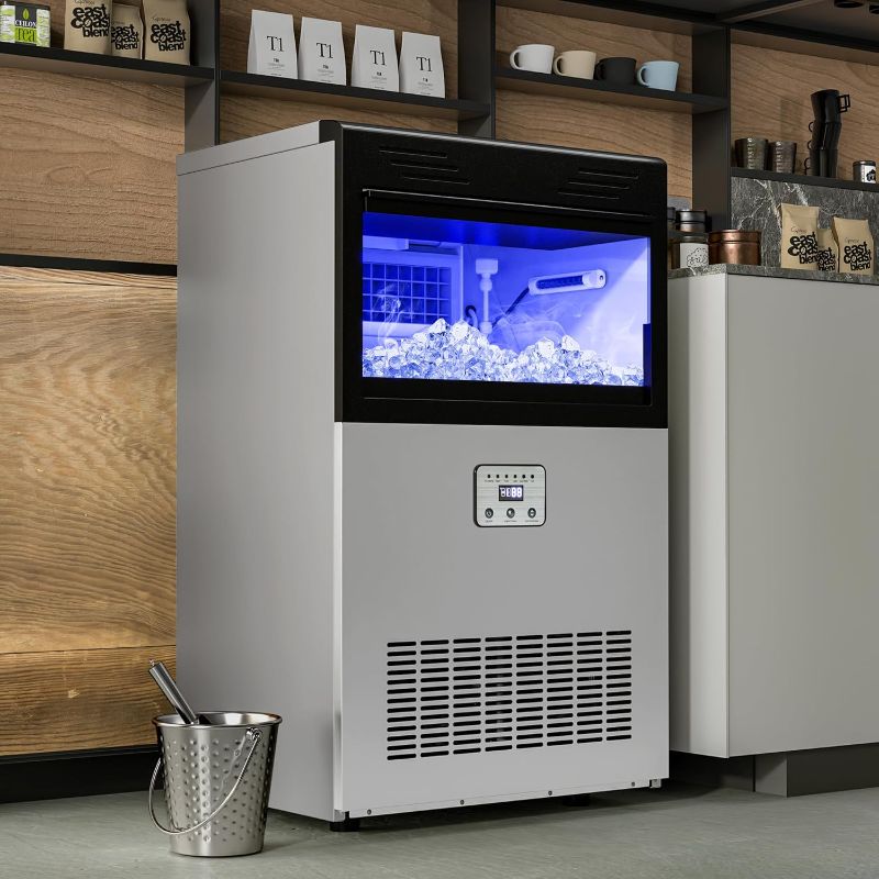 Photo 1 of * DAMAGED* YITAHOME 200 LBS Commercial Ice Maker Machine Under Counter, Large Free Standing Ice Maker Undercounter for Home Bar Restaurants Bar with 48LBS Storage Bin Stainless Steel Ice Scoop Ice Bucket
