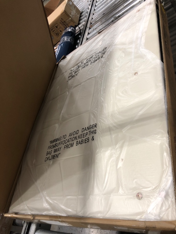 Photo 1 of * MISSING PARTS* Sismplly Twin Size Bed Frame with Upholstered Headboard, Modern Bed with Wooden Slat, No Box Spring Needed, Easy Assembly, Beige