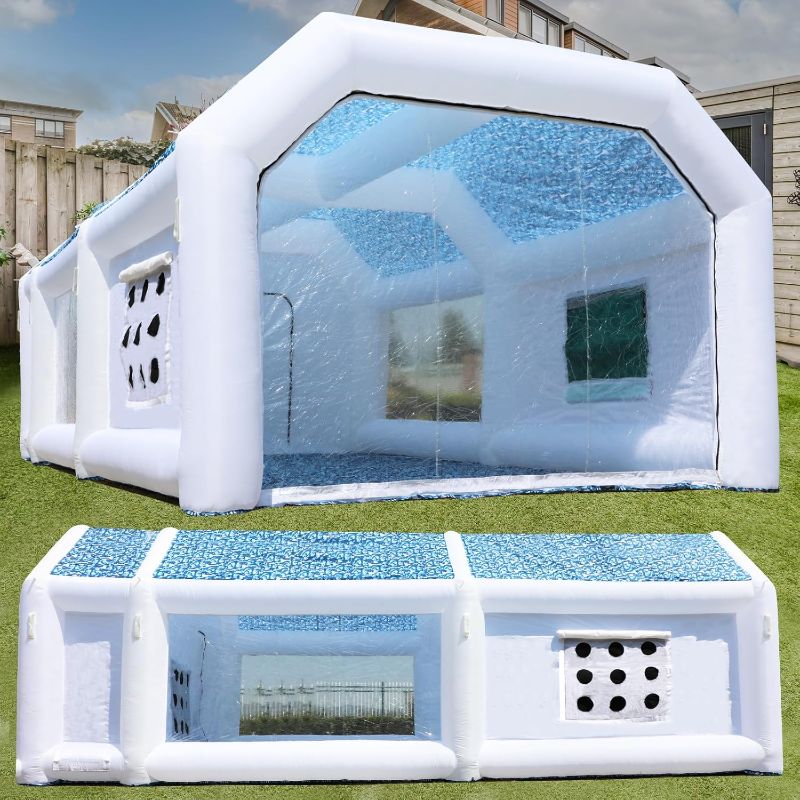 Photo 1 of * SEE NOTES* Portable Inflatable Paint Booth 28x15x10ft?8.5x4.5x3m??steale Inflatable Spray Booth excluding Blower?More Durable Portable Spray Painting Tent,Upgrade Air Filter System Environment Friendly
