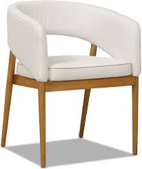 Photo 1 of * MISSING PARTS* Jennifer Taylor Home Mirah Modern Open Barrel Dining Chair (Eggshell White Linen)
