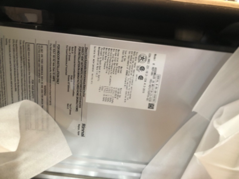 Photo 1 of Rinnai REP199iN Smart-Circ Non-Condensing Natural Gas Tankless Water Heater with Built-In Recirculation Pump, Up to 7.9 GPM, Indoor Installation, 199,000 BTU