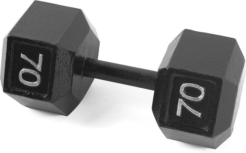 Photo 1 of * UNIT IS DAMAGED* CAP Barbell Black Cast Iron Hex Dumbbell | 5-120 LBs | Single or Pair
