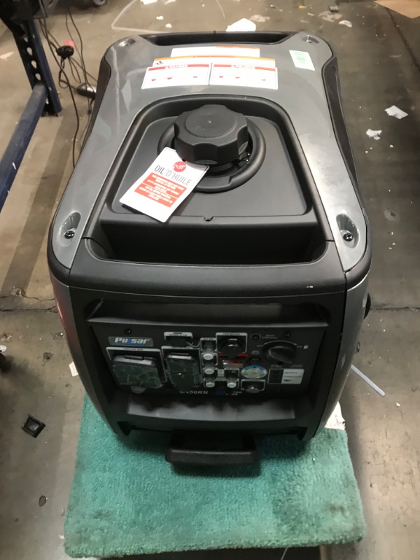 Photo 3 of ***SEE NOTES***
***PREOPENED***
Pulsar G450RN, 4500W Super Quiet Portable Inverter Generator with Remote Start & Parallel Capability, RV Ready, CARB Compliant