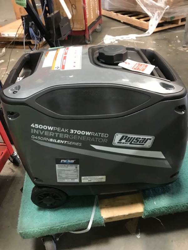 Photo 4 of ***SEE NOTES***
***PREOPENED***
Pulsar G450RN, 4500W Super Quiet Portable Inverter Generator with Remote Start & Parallel Capability, RV Ready, CARB Compliant