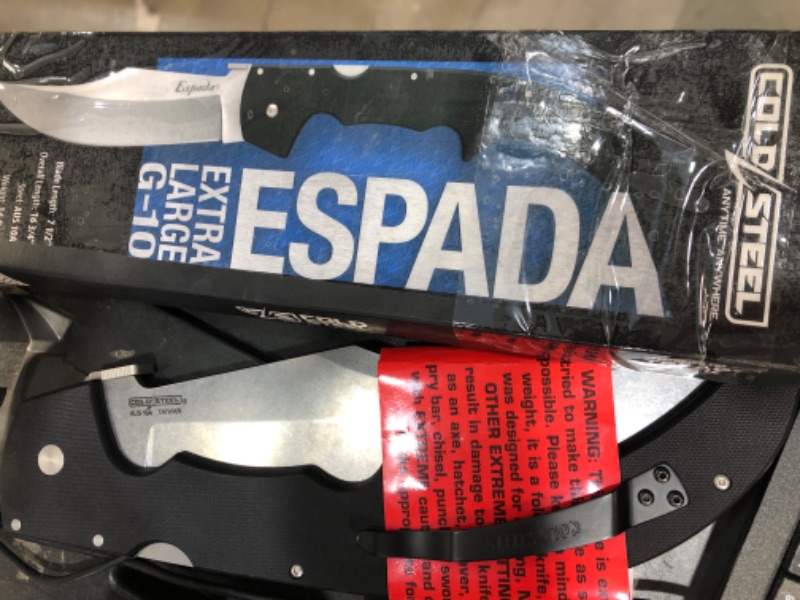 Photo 2 of * NEW* Cold Steel Espada AUS10A Steel Ultra-Sharp Blades Matte Black G-10 Handle Scales Tactical Pocket Folding Knife with Tri-Ad Lock