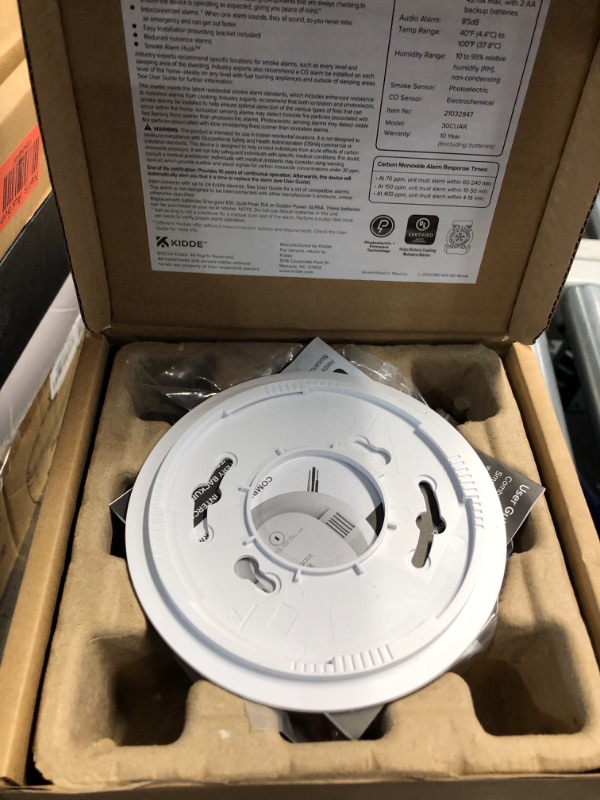 Photo 1 of Kidde Hardwired Smoke & Carbon Monoxide Detector, AA Battery Backup Smoke Alarm, Interconnectable, LED Warning Light Indicators, Meets New UL Standard