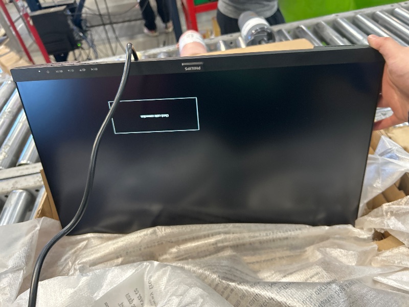 Photo 2 of **** MINOR DAMAGE SHOWN IN PICTURE *** PHILIPS 22 inch Class Thin Full HD (1920 x 1080) Monitor, 100Hz Refresh Rate, VESA, HDMI x1, VGA x1, LowBlue Mode, Adaptive Sync, 4 Year Advance Replacement Warranty, 221V8LB