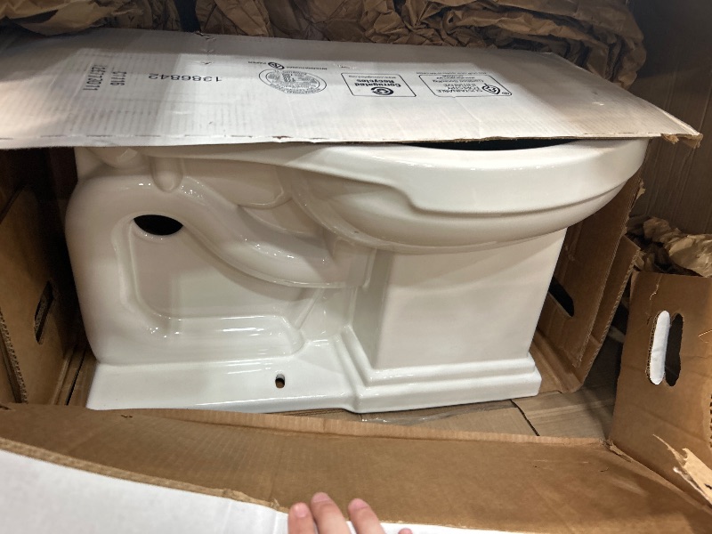 Photo 2 of **** MISSING TANK**** Kohler, K3950-0, Two-piece elongated toilet, 1.28 gpf, White