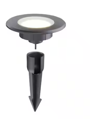 Photo 1 of 10-Watt Equivalent 150 Lumens Low Voltage Black Integrated LED Round Outdoor InGround Well/Deck Light


