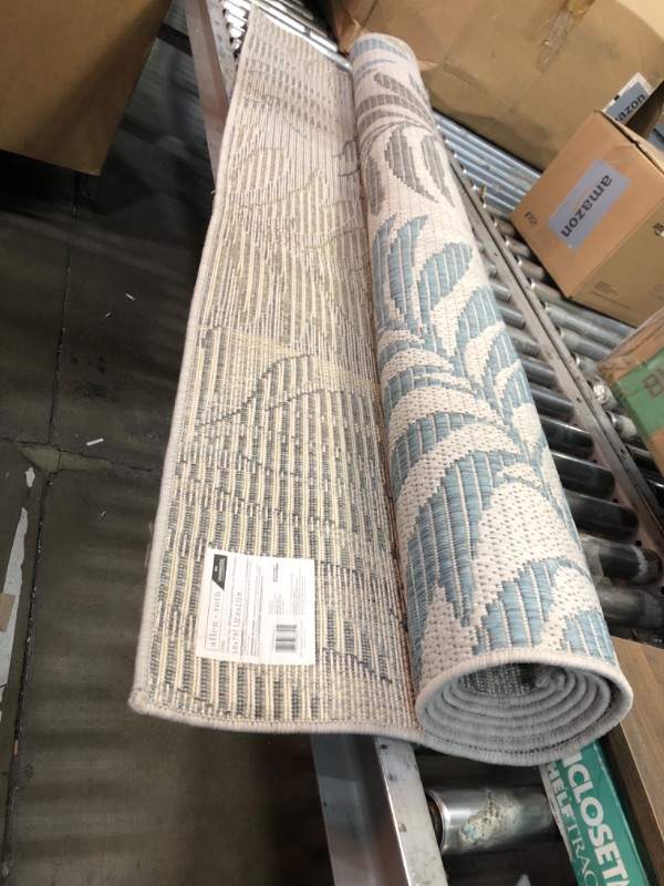 Photo 1 of allen + roth with STAINMASTER Neutral Fern 5 X 7 (ft) Neutral Indoor/Outdoor Spot Clean Only Area Rug