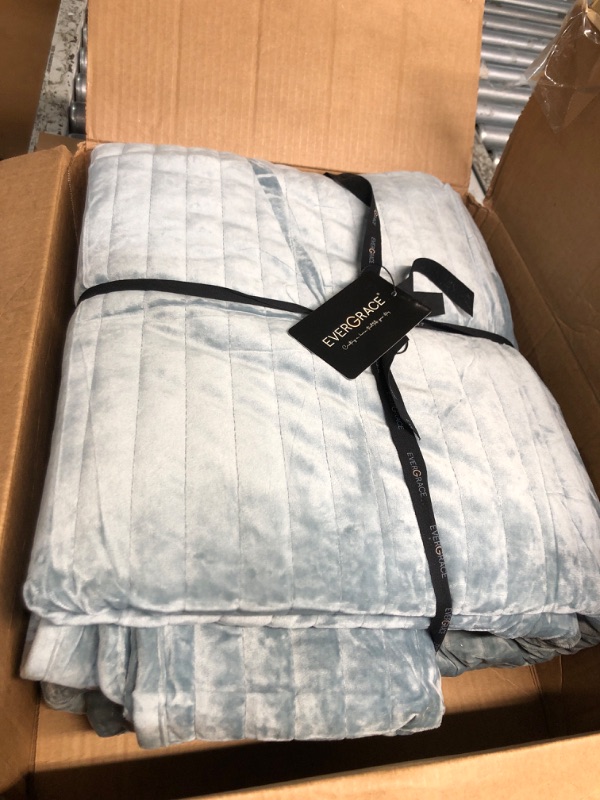 Photo 1 of Bedsure Velvet Quilt King Size Set, Luxury Bedspread Quilted Bedding Set for King Size Bed, Ultra Soft Coverlet with 2 Matching Pillow Shams, 106"x96", Teal Green