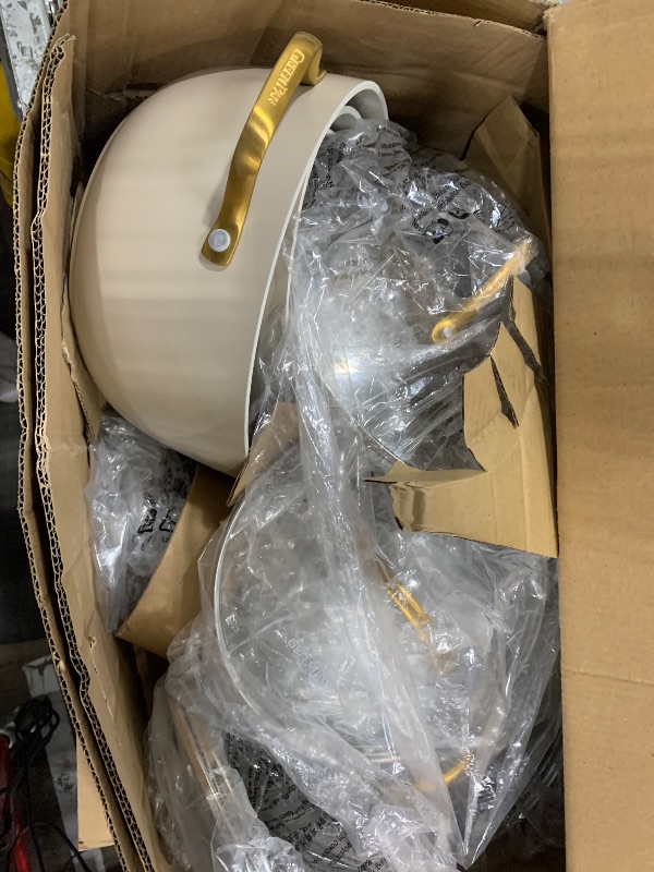 Photo 1 of GreenPan Reserve 10 Piece Cookware Set, Non-Toxic PFAS-Free Hard Anodized Healthy Ceramic Nonstick, Stainless Steel Gold Handle, Glass Lids, Dishwasher Safe, Oven & Broiler Safe, Taupe Brown