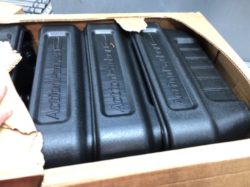 Photo 1 of Rubbermaid® ActionPacker®? 8 Gal Lockable Storage Box Pack of 4, Outdoor, Industrial, Rugged, Grey and Black