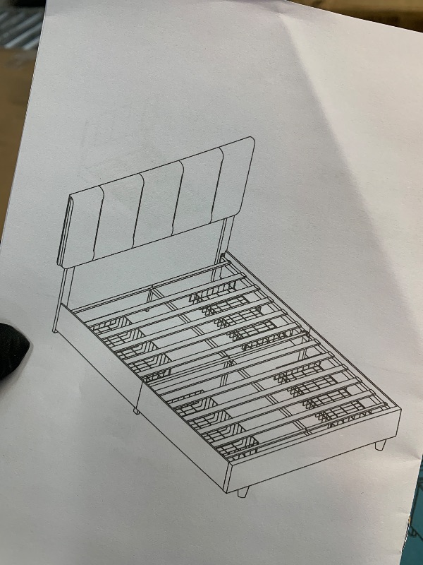 Photo 2 of **PICTURE IS SIMILAR, NOT EXACTLY THE SAME** DARK GRAY QUEEN/FULL BED FRAME WITH DRAWERS 