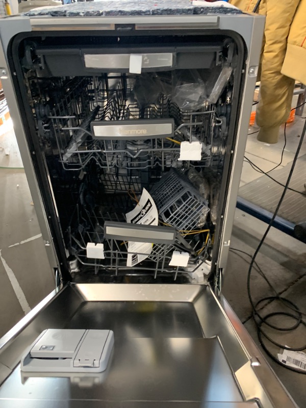 Photo 1 of Kenmore 18" Built-In Stainless Steel Tub Dishwasher with EasyFlex 3rd Rack, SmartWash, UltraWash Plus, TurboDry, MoreSpace Adjustable Rack, Energy Star Certified, Fingerprint Resistant Stainless Steel
