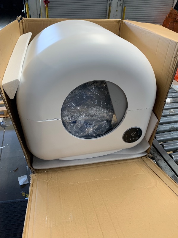 Photo 1 of Self Cleaning Litter Box - Automatic Cat Litter Box self Cleaning, with 1 Roll Trash Bags and Mat, Light-White