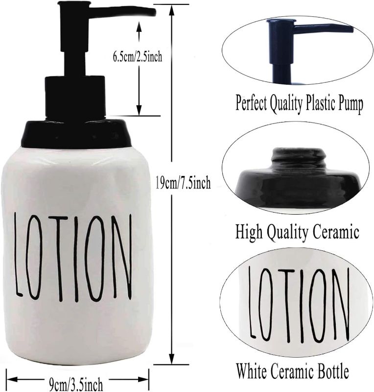 Photo 1 of 2 Pack Ceramics Lotion and Soap Dispenser Set for Kitchen and Bathroom