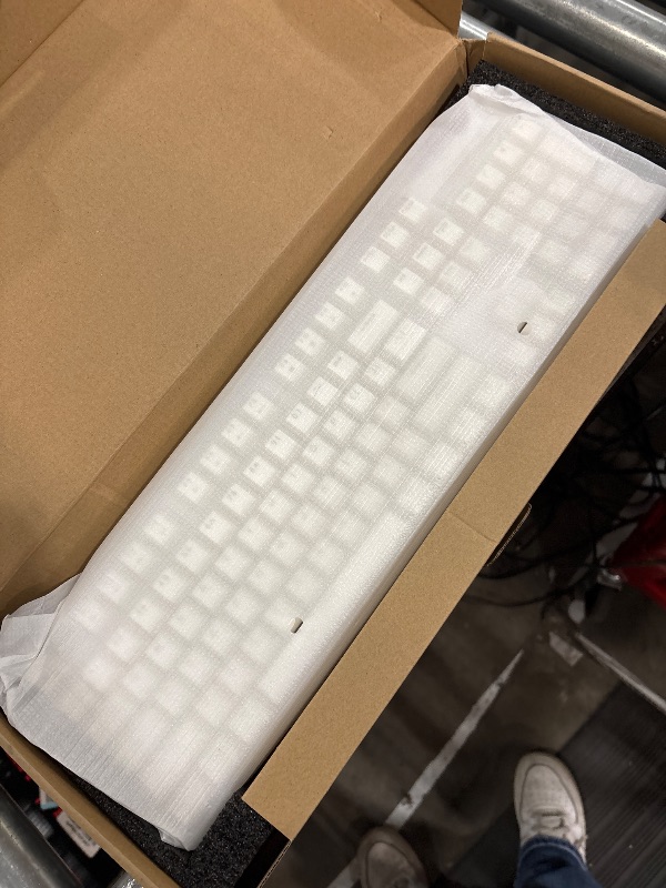 Photo 1 of IROK FE87/104 RGB Mechanical Keyboard, Hot Swappable Gaming Keyboard, Customizable Backlit, Magnet Upper Cover Type-C Wired Keyboard for Mac Windows-White/Red Switch