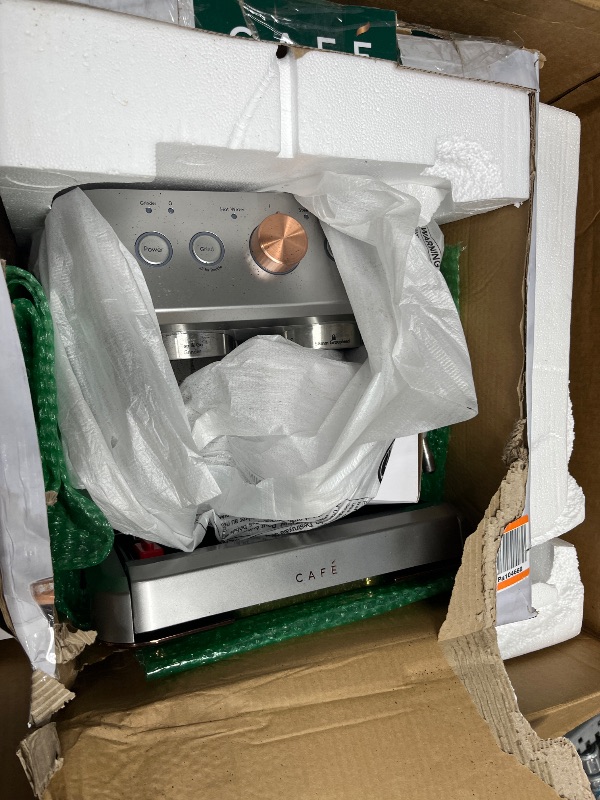 Photo 1 of Café Bellissimo Semi Automatic Espresso Machine + Milk Frother | WiFi Connected, Smart Kitchen Essentials | Built-In Bean Grinder, 15-Bar Pump & 95-Ounce Water Reservoir | Steel Silver