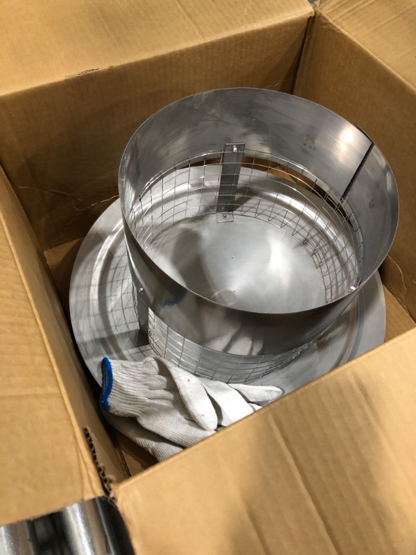 Photo 1 of 10 inch Round Chimney Cap Cone Top Chimney Cap with Screen,Roof Rain Chimney Cover,Chimney Cap 8 " Galvanized Steel Fireplace Exhaust Cap?Adjustable Roof Cap for Vent?Circular chimney cap with screen