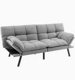 Photo 1 of 
Costway Convertible Futon Sofa Bed Memory Foam Couch Sleeper with Adjustable Armrest Grey