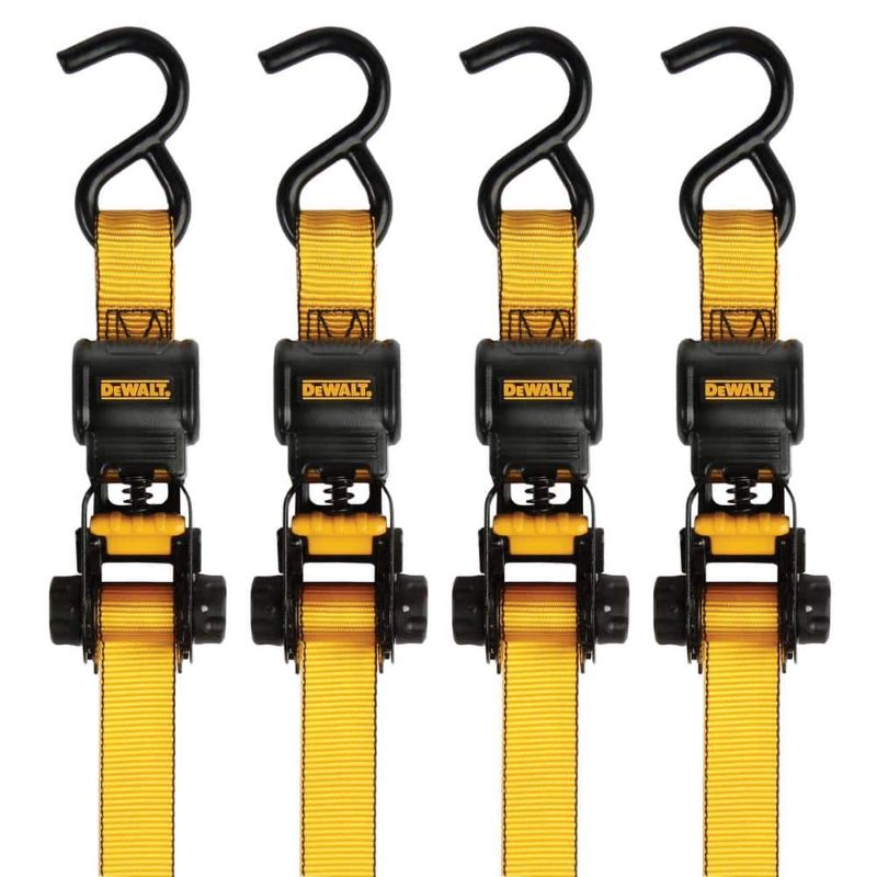 Photo 1 of 1.0 in. X 12 Ft. Ratchet Tie-Down Straps 1500 Lbs. Break Strength (4-Pack) *** only 2 pack