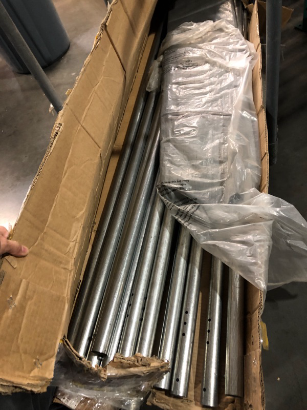 Photo 1 of **FOR PARTS ONLY**(NON REFUNDABLE)
DEXSO Carport 13'x20' Heavy Duty Portable Garage, 1.0 mm Steel Poles & 180 g PE Waterproof Canopy, with Front & Rear Doors, 2 Side Doors, and 4 Windows, for Pickup Truck, and Boat, Silver Gray