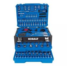 Photo 1 of Kobalt 297-Piece Standard (SAE) and Metric Polished Chrome Mechanics Tool Set with Hard Case
