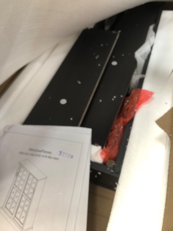 Photo 1 of Atlantic Windowpane Media Storage Cabinet with Tempered Glass Pane Styled Sliding Doors, Holds CD, DVD or Blu-ray Media, Collectables or Memorabilia, PN 94835721 in Espresso