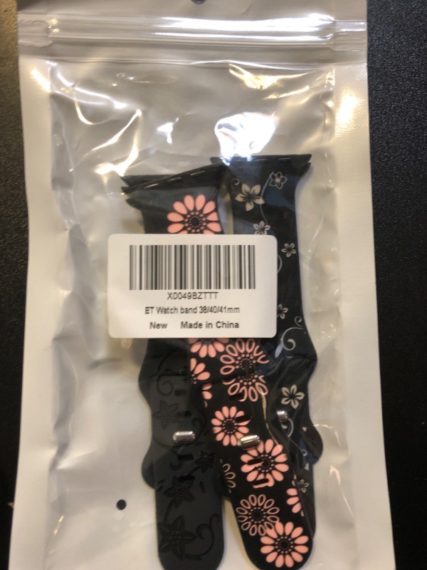 Photo 2 of 6 Pack Floral Engraved Silicone Band Compatible for Apple Watch 38mm 40mm 41mm 42mm 44mm 45mm 46mm 49mm Women,Cute Flower Sport Strap for iWatch Series 10 9 8 SE 7 6 5 4 3 Ultra