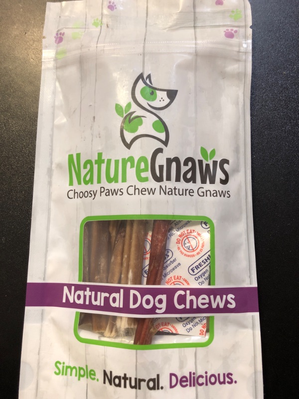 Photo 1 of exp 08/2026------------Nature Gnaws Extra Thin Bully Sticks 5 - 6" Dog Treats, 10 count