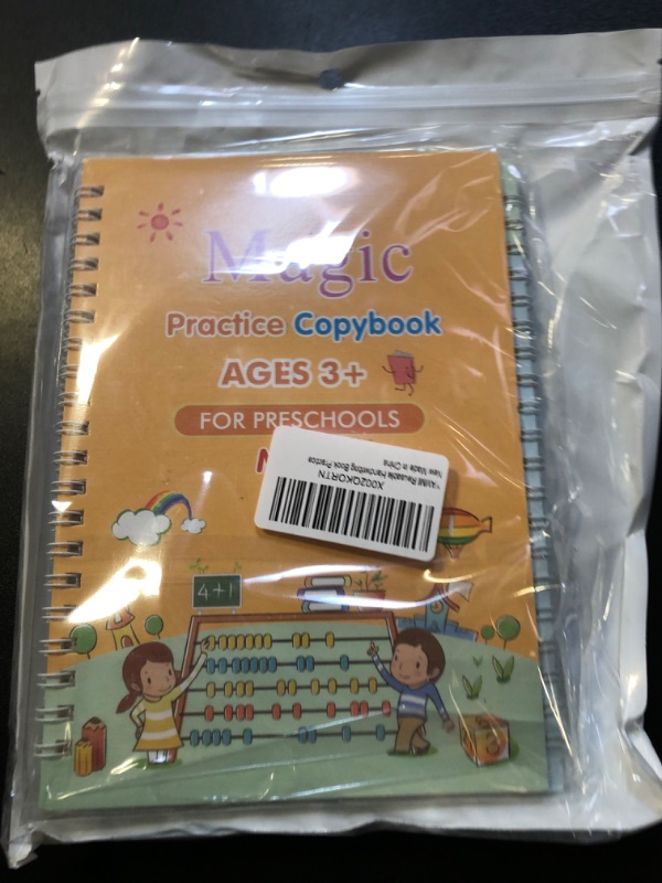 Photo 1 of 4 Pack Reusable Magic Practice Copybook, Handwriting Guide, Tracing Books, Writing Workbook, Learn to Write with Ease