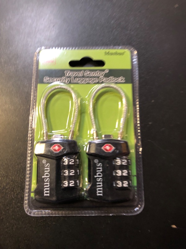 Photo 1 of MUSBUS 2Pk TSA Approved Luggage Lock, Travel Suitcase Combination Lock, Small Wire Lock Cable with Code, Travel Essentials Alloy TSA Locks for Backpack, Gun Case, Bag, Purse, Tent, Camping Zipper 2 Normal