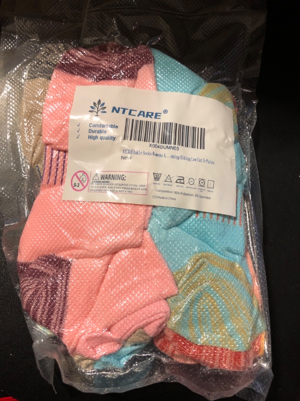 Photo 2 of NTCARE Ankle Socks Womens Athletic Thick Cushioned Low Cut 5-Pair Pack, Running & Hiking, Low Cut, Breathable, Moisture-Wicking, Durable, Ideal for Sports & Everyday Wear, Comfortable Fit