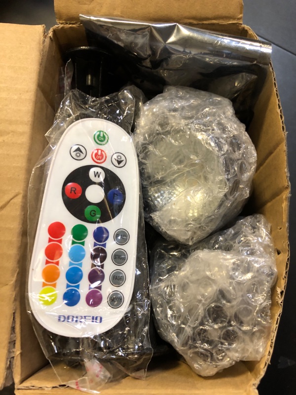 Photo 1 of DOREIO 10W Low Voltage Landscape Lights RGB Color Changing LED Landscape Lighting Remote Control IP66 Waterproof 12V Outdoor Spotlight for Pathway Yard Garden Lawn(6 Pack with Connectors)