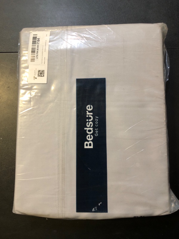 View 2 of Bedsure Queen Sheets, Rayon Derived from Bamboo, Queen Cooling Sheet Set, Deep Pocket Up to 16", Breathable & Soft Bed Sheets, Hotel Luxury Silky Bedding Sheets & Pillowcases, Gray