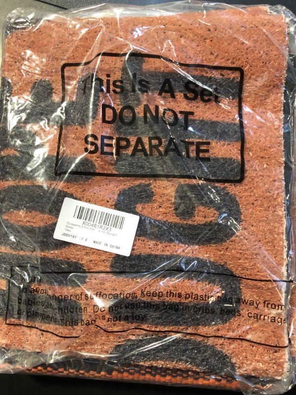 Photo 1 of Duraaamo 2 Pcs Halloween Decor Doormat Welcome Doormat Layered Buffalo Plaid Mat Front Porch Entrance Mat for Fall Thanksgiving Halloween Indoor Outdoors(Plaid, Hope You Brought Boos,Orange, Black)