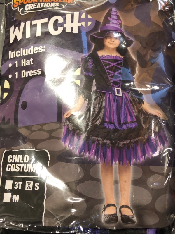 Photo 2 of Spooktacular Creations Cute Purple Witch Costume Deluxe Set for Girls Halloween Party, Trick-or-Treat Costume, Themed Parties (Small (5-7yr))