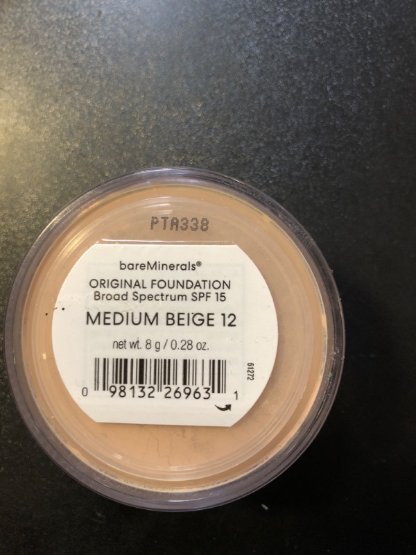 Photo 2 of bareMinerals Original Loose Powder Foundation SPF 15, Lightweight Mineral Loose Powder Foundation Makeup, Buildable Coverage, Talc Free, Vegan Medium Beige 12 0.28 Ounce (Pack of 1)