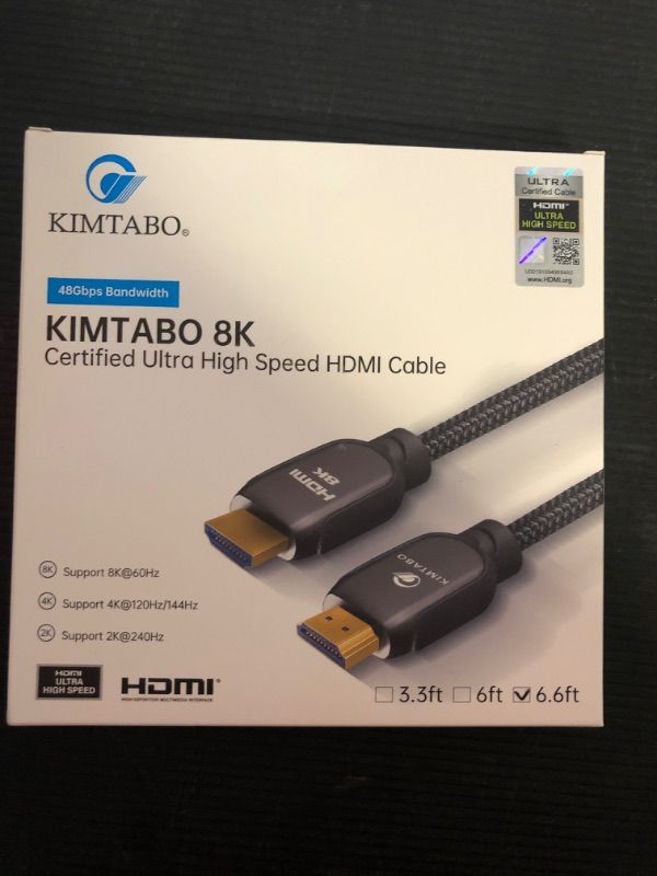 Photo 2 of 8K HDMI 2.1 Cable 6.6ft 48Gbps