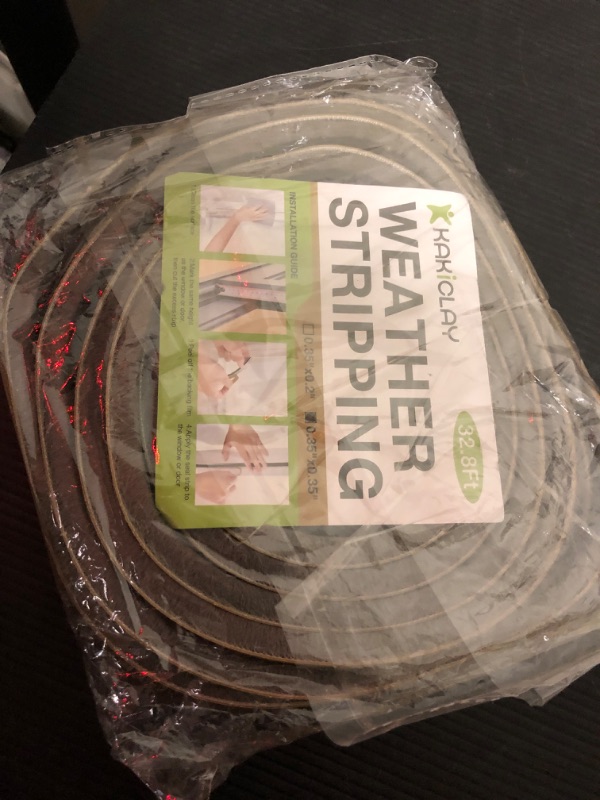 Photo 2 of KAKICLAY 32.8Ft Self Adhesive Weather Stripping Seal for Sliding Windows & Doors, Brush Weatherstripping Felt Draft Stopper for Side of Door Insulation Soundproofing Inserts,0.35”Wide x0.35”Thick