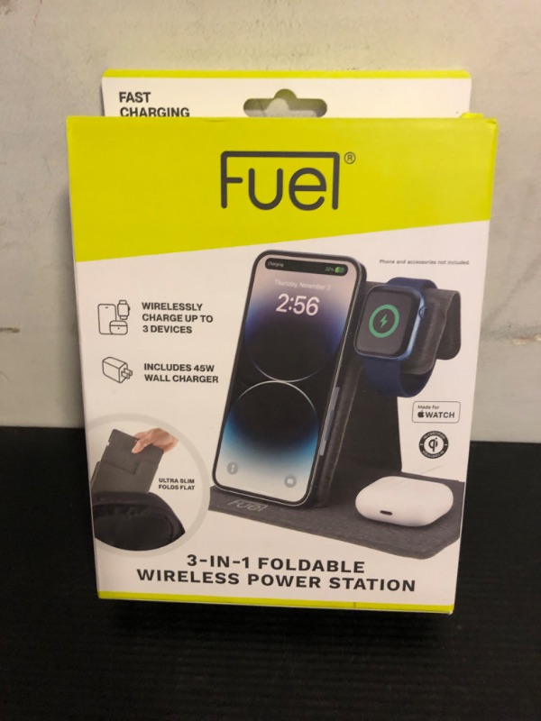 Photo 2 of iPhone Charger - Fuel - Foldable 3-in-1 Wireless Charging Station w/ 45W Wall Charger -Portable Fast Charger For iPhone 16 Pro Max/15 Pro Max/14/ iWatch 10/9/8/7/6/SE(Charger Included) AirPods Pro/3/2