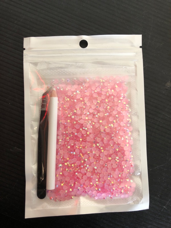 Photo 2 of RODAKY 3000Pcs Resin Rhinestones?4MM Pink AB Round Flatback Jelly Rhinestones for Crafts DIY Crystal Gems Shiny Diamond for Nails Design Rhinestones Bulk Tumblers Face Makeup Clothes Shoes