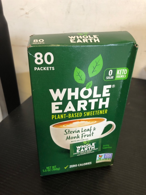 Photo 1 of exp date 01/2027--Whole Earth Sweetener Co. NATURE SWEET Stevia & Monk Fruit Sweetener, Erythritol Sweetener, Sweet Leaf Stevia Packets, Sugar Substitute, Natural Sweetener, 80 Count