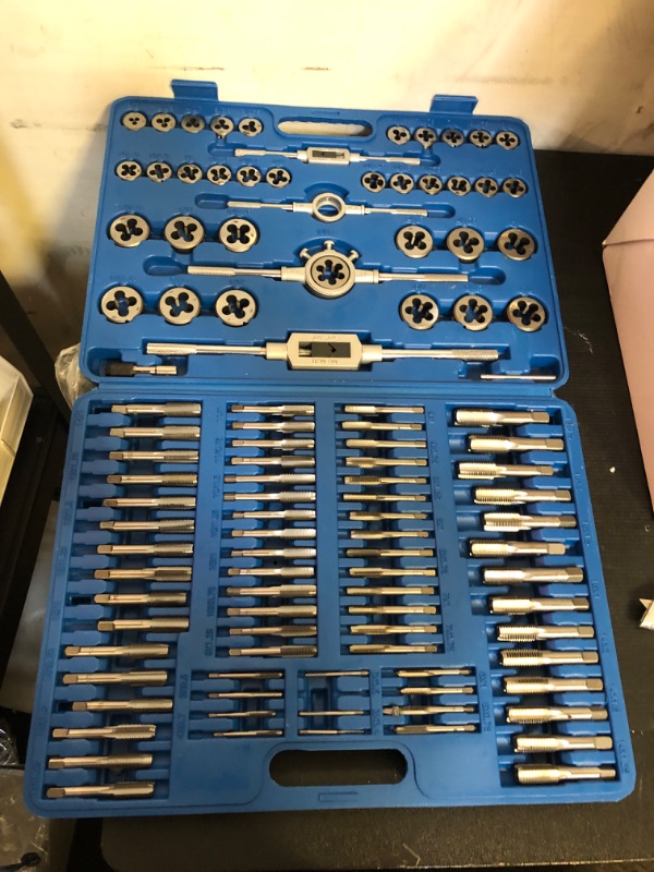 Photo 2 of 110 PCS Metric Tap and Die Set, Metric Screw Threads M2-M18 for Cutting External and Internal Threading, Come with Storage Case and Complete Accessories