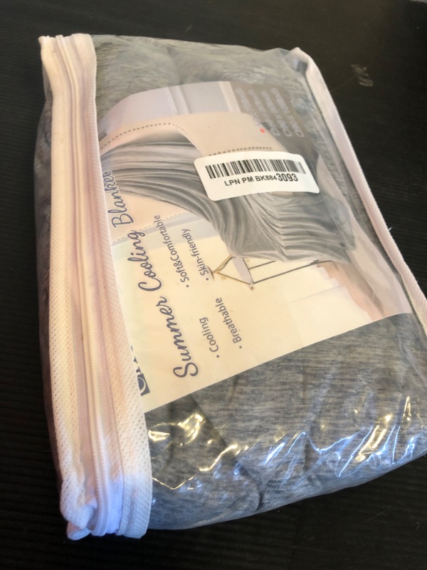 Photo 1 of CHOSHOME Cooling Blanket for Hot Sleepers Lightweight Summer Cold Thin Blankets for Sleeping, Hot Flashes Night Sweats, Soft Blanket for Bed, Throw Size, Gray