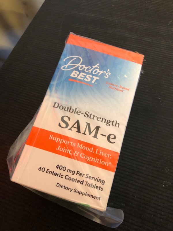 Photo 2 of exp date 11/2026--Doctor's Best SAM-e 400 mg, Vegan, Gluten Free, Soy Free, Mood and Joint Support, 60 Enteric Coated Tablets Unflavored 60 Count (Pack of 1)