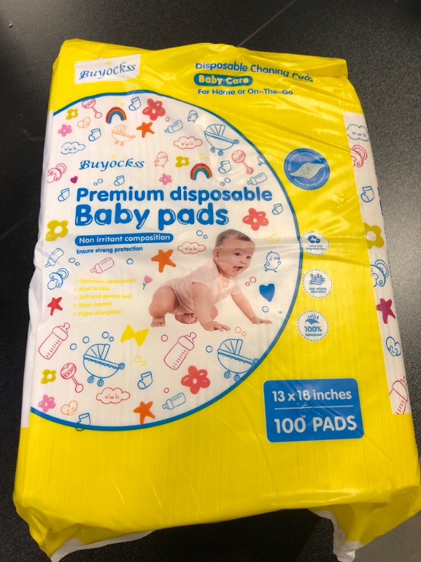 Photo 1 of Baby Disposable Changing Pads 100 Count Incontinence Underpad Diaper Changing Liners Quick Absorb Soft Breathable Waterproof Leak Proof 13x18in